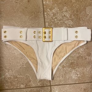 Adjustable Belted Bikini Bottom White